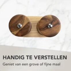 Nimma® Peper En Zoutmolen Set - Incl Navul Lepel - Verstelbare Maalgraad - Acacia Hout -Keukenproducten Winkel 1200x1200 681