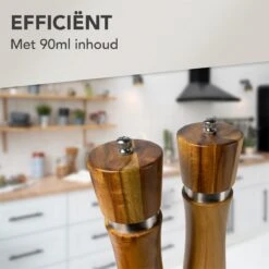 Nimma® Peper En Zoutmolen Set - Incl Navul Lepel - Verstelbare Maalgraad - Acacia Hout -Keukenproducten Winkel 1200x1200 685
