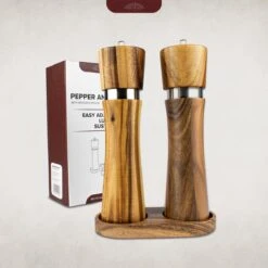 Nimma® Peper En Zoutmolen Set - Incl Navul Lepel - Verstelbare Maalgraad - Acacia Hout -Keukenproducten Winkel 1200x1200 686