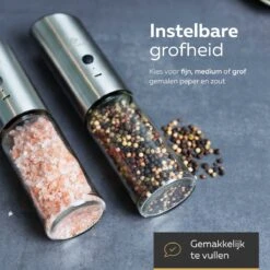 101Products Peper- & Zoutmolen Elektrisch - USB Oplaadbaar - Pepermolen - Zoutmolen - RVS 13 101Products Peper- & Zoutmolen Elektrisch - USB Oplaadbaar - Pepermolen - Zoutmolen - RVS -Keukenproducten Winkel 1200x1200 688