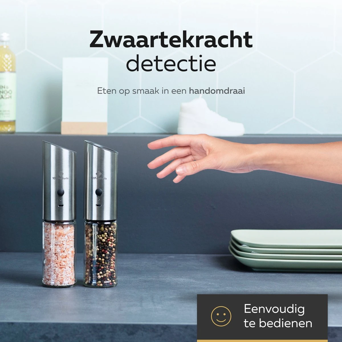 101Products Peper- & Zoutmolen Elektrisch - USB Oplaadbaar - Pepermolen - Zoutmolen - RVS 7 101Products Peper- & Zoutmolen Elektrisch - USB Oplaadbaar - Pepermolen - Zoutmolen - RVS - Afbeelding 5