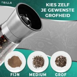 Peper En Zoutmolen Set - RVS Zout En Peperstel - Zoutvaatje En Pepermolen - 2 In 1 -Keukenproducten Winkel 1200x1200 699