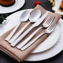 Deleca 6 Persoons Bestekset Deluxe (30-delig) - Vorken, Lepels En Messen - Vaatwasserbestendig - Gehamerd - Zilver / RVS 13 Deleca 6 Persoons Bestekset Deluxe (30-delig) - Vorken, Lepels En Messen - Vaatwasserbestendig - Gehamerd - Zilver / RVS -Keukenproducten Winkel 1200x1200 70