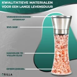 Peper En Zoutmolen Set - RVS Zout En Peperstel - Zoutvaatje En Pepermolen - 2 In 1 -Keukenproducten Winkel 1200x1200 700