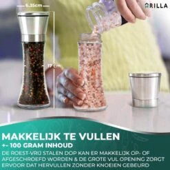 Peper En Zoutmolen Set - RVS Zout En Peperstel - Zoutvaatje En Pepermolen - 2 In 1 -Keukenproducten Winkel 1200x1200 701