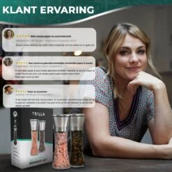 Peper En Zoutmolen Set - RVS Zout En Peperstel - Zoutvaatje En Pepermolen - 2 In 1 -Keukenproducten Winkel 1200x1200 703