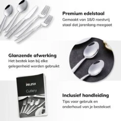 Deleca 6 Persoons Bestekset Deluxe (30-delig) - Vorken, Lepels En Messen - Vaatwasserbestendig - Gehamerd - Zilver / RVS 14 Deleca 6 Persoons Bestekset Deluxe (30-delig) - Vorken, Lepels En Messen - Vaatwasserbestendig - Gehamerd - Zilver / RVS -Keukenproducten Winkel 1200x1200 71