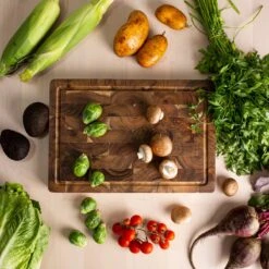 VDN Professionele Snijplank Acacia Hout Met Sapgeul En Handvatten – Hakblok 26x38x3.5 Cm -Keukenproducten Winkel 1200x1200 744