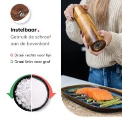 Deleca Luxe Peper En Zoutmolen Set - Zout / Pepermolen - Handmatig - Met Navul Lepel & Geschenkdoos - Acacia Hout - Rond -Keukenproducten Winkel 1200x1200 759
