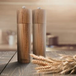 Dieux® - Peper En Zoutmolen Set - Cilinder Vorm - 22CM - Zout Peper Kruiden - 2 Stuks - Acacia Hout - Instelbare Maalgraad - Duurzaam - Luxe Kwaliteit - Hervulbaar - Pepermolen - Zoutmolen - BBQ Accesoires - Pasen -Keukenproducten Winkel 1200x1200 769