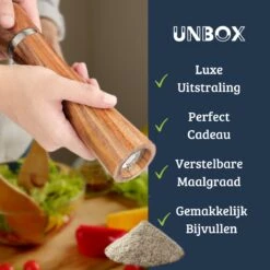 UNBOX Peper En Zoutmolen Set - Pepermolen - Zoutmolen - BBQ Accesoires - Acacia Hout - RVS 9 UNBOX Peper En Zoutmolen Set - Pepermolen - Zoutmolen - BBQ Accesoires - Acacia Hout - RVS -Keukenproducten Winkel 1200x1200 775