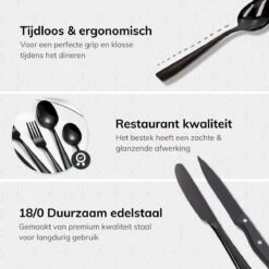 Deleca 6 Persoons Bestekset (36-delig) - Lepels, Messen, Vorken & Steakmessen - Vaatwasserbestendig - Zwart / RVS 16 Deleca 6 Persoons Bestekset (36-delig) - Lepels, Messen, Vorken & Steakmessen - Vaatwasserbestendig - Zwart / RVS -Keukenproducten Winkel 1200x1200 84