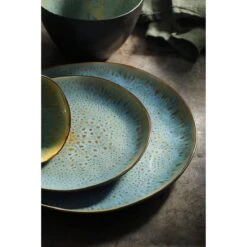 Palmer Serviesset Lotus Stoneware 6-persoons 24-delig Zwart Turquoise -Keukenproducten Winkel 1200x1200 911