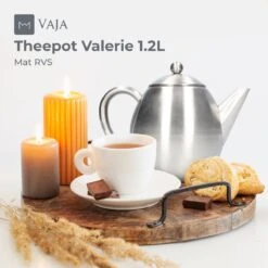 Vaja Valerie - Theepot Met Filter - Dubbelwandig - RVS - 1.2L -Keukenproducten Winkel 1200x1200 948