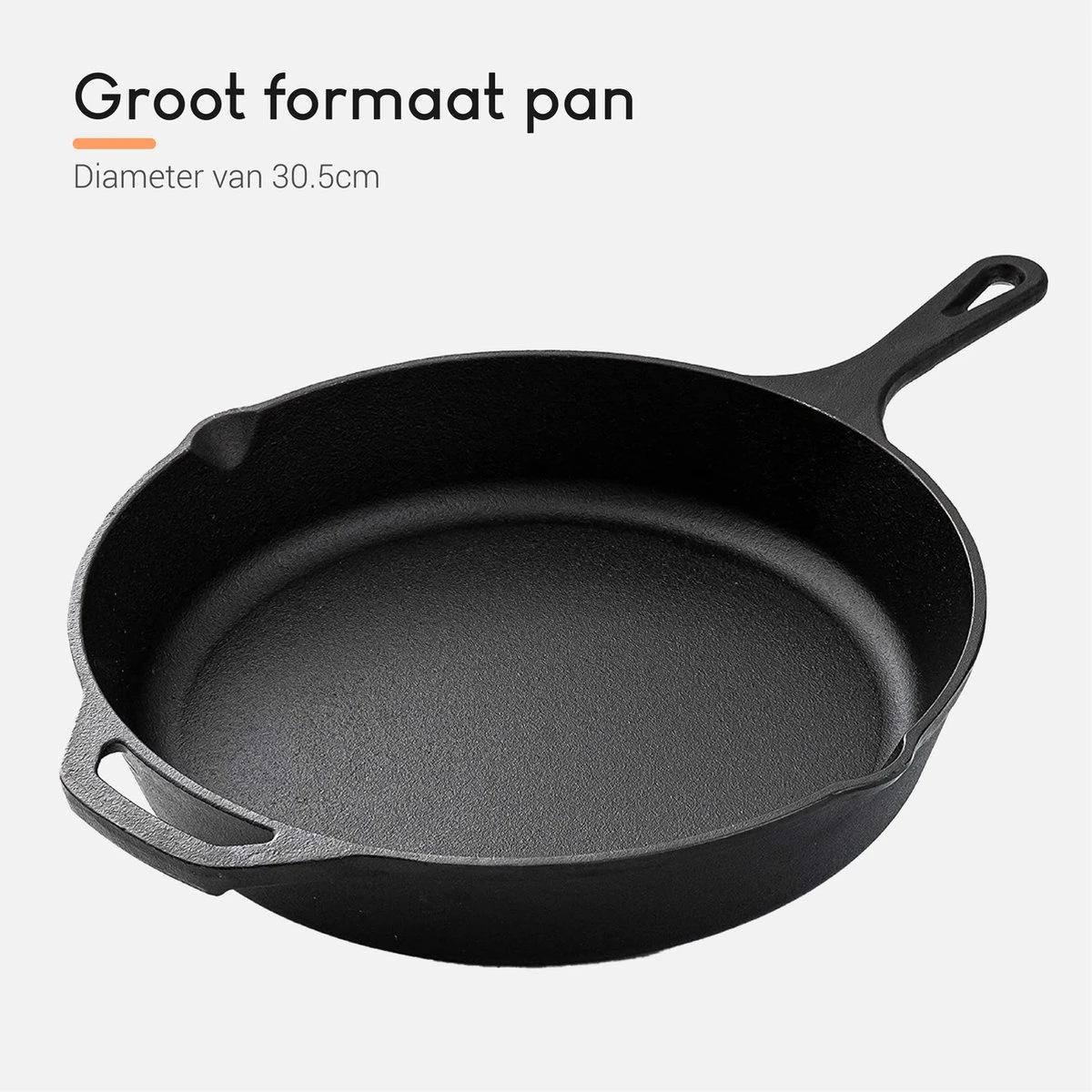 Ocina Gietijzeren Pan – ø30,5cm - Skillet - Koekenpan – Hapjespan – Koekenpan Inductie – Koekenpannenset - Gietijzeren Pan Bbq - Gietijzer 4 Ocina Gietijzeren Pan – ø30,5cm - Skillet - Koekenpan – Hapjespan – Koekenpan Inductie – Koekenpannenset - Gietijzeren Pan Bbq - Gietijzer - Afbeelding 2