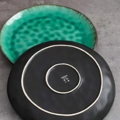 Merkloos Combiservies, 24-delig Coco Tafelservies Van Aardewerk, Raku Glazuur Effect Serviesset, Bevat Mueslikommen, Dessertborden En Dinerborden Voor 8 Personen In Vintage Look, Groen -Keukenproducten Winkel 1200x1200 971