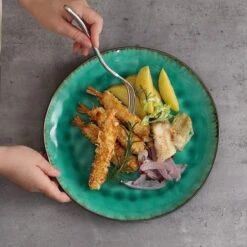 Merkloos Combiservies, 24-delig Coco Tafelservies Van Aardewerk, Raku Glazuur Effect Serviesset, Bevat Mueslikommen, Dessertborden En Dinerborden Voor 8 Personen In Vintage Look, Groen -Keukenproducten Winkel 1200x1200 972