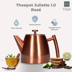 Vaja® Theepot Juliette Rosé Dubbelwandig -Keukenproducten Winkel 1200x1200 989