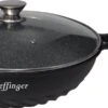 Cheffinger Wokpan Met Deksel - 32cm - Zwart - Pan - Keukenaccessoires