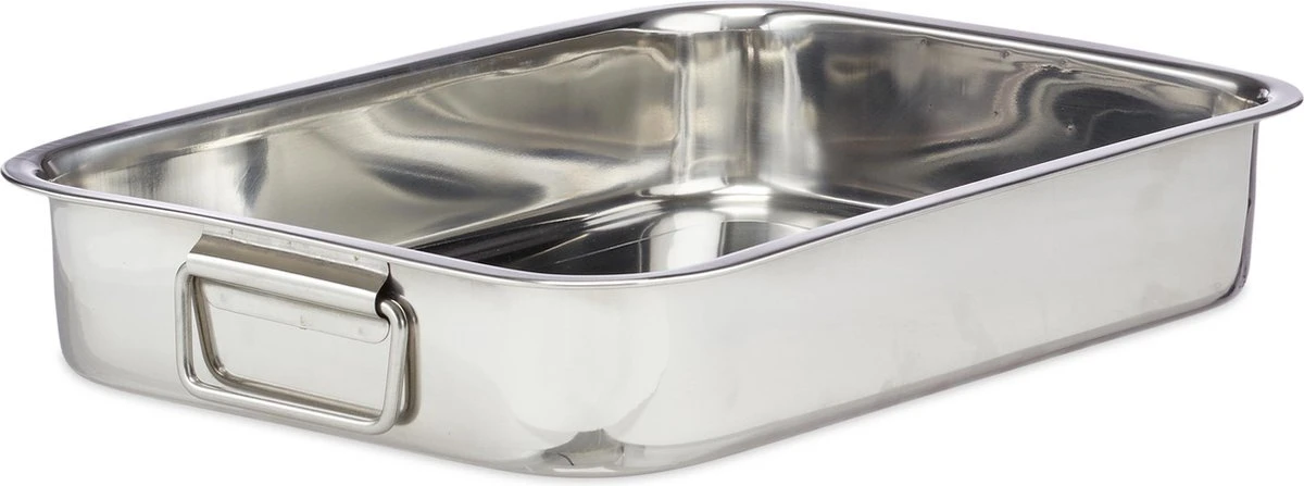 Relaxdays Braadslede Met Rooster - Edelstaal - Ovenschaal - Braadpan - Braadslee - Zilver - L 11 Relaxdays Braadslede Met Rooster - Edelstaal - Ovenschaal - Braadpan - Braadslee - Zilver - L - Afbeelding 9