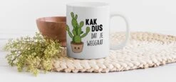Mok - Koffiemok - Spreuken - Quote - 'Kak Dus Dat Je Weggaat' - Baan - Mokken - 350 ML - Beker - Koffiemokken - Theemok - Mok Met Tekst -Keukenproducten Winkel 1200x557 2