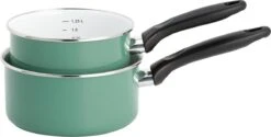 Lite-Body Magnus 2-delige Steelpannenset - Ø16 CM En Ø18 CM- Emaille - Olijf Groen - Inductie -Keukenproducten Winkel 1200x607 1