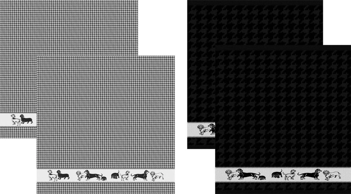 DDDDD Saar - 2x Theedoek & 2x Keukendoek - Black 3 DDDDD Saar - 2x Theedoek & 2x Keukendoek - Black