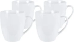 Excellent Houseware Set Van 4x Stuks Bekers/mokken Wit 380 Ml Van Porselein - Melkbekers -Keukenproducten Winkel 1200x682 2