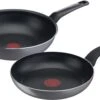 Tefal Easy Plus Pannenset - Koekenpan Ø 24 Cm + Wokpan Ø 28 Cm - Niet Geschikt Voor Inductie