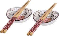 Winkrs | 2 Persoons Japanse Sushi Servies Set (rood) Met Eetstokjes, Kommetjes En Opleggers Voor Stokjes -Keukenproducten Winkel 1200x740 2
