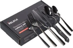 Deleca 6 Persoons Bestekset (36-delig) - Lepels, Messen, Vorken & Steakmessen - Vaatwasserbestendig - Zwart / RVS 20 Deleca 6 Persoons Bestekset (36-delig) - Lepels, Messen, Vorken & Steakmessen - Vaatwasserbestendig - Zwart / RVS -Keukenproducten Winkel 1200x796