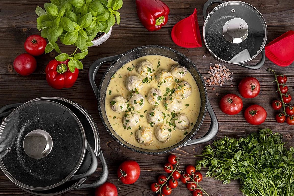 Smile 10-Delige Pannenset - Anti Aanbaklaag - Vaatwasser Bestendig - Zwart - MGK-17 8 Smile 10-Delige Pannenset - Anti Aanbaklaag - Vaatwasser Bestendig - Zwart - MGK-17 - Afbeelding 6