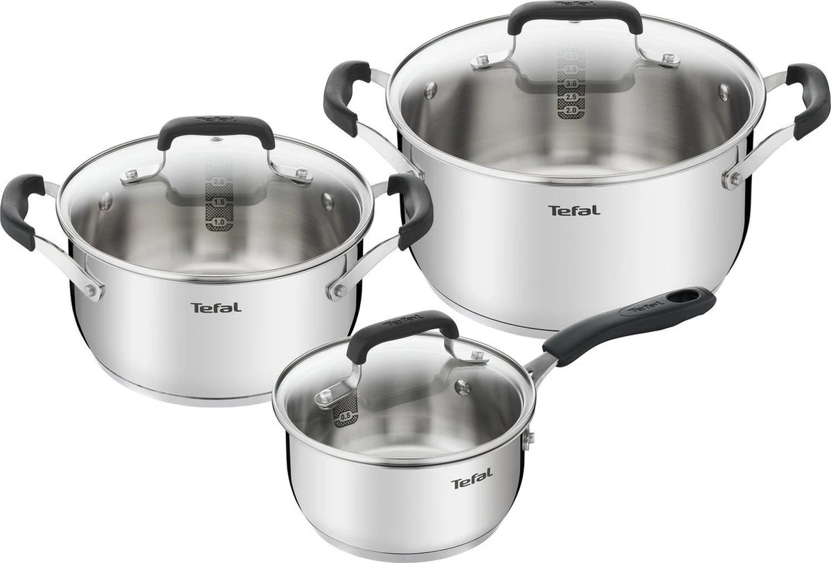 Tefal Cook & Cool E493S6 - Set 3-delig (kookpan 20/24 + Steelpan 16)