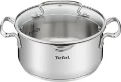 Tefal Duetto+ Pannenset -10 Delig- 5 Pannen - Kookpannenset - Zilver - Afdruipdeksels -Keukenproducten Winkel 1200x816