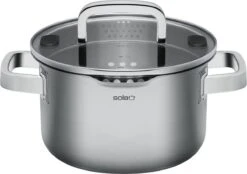 Sola Pannenset Juvia - 4 Delig - Ø 16,16,18,20 Cm - Zilver - RVS - Sandwichbodem -Keukenproducten Winkel 1200x844