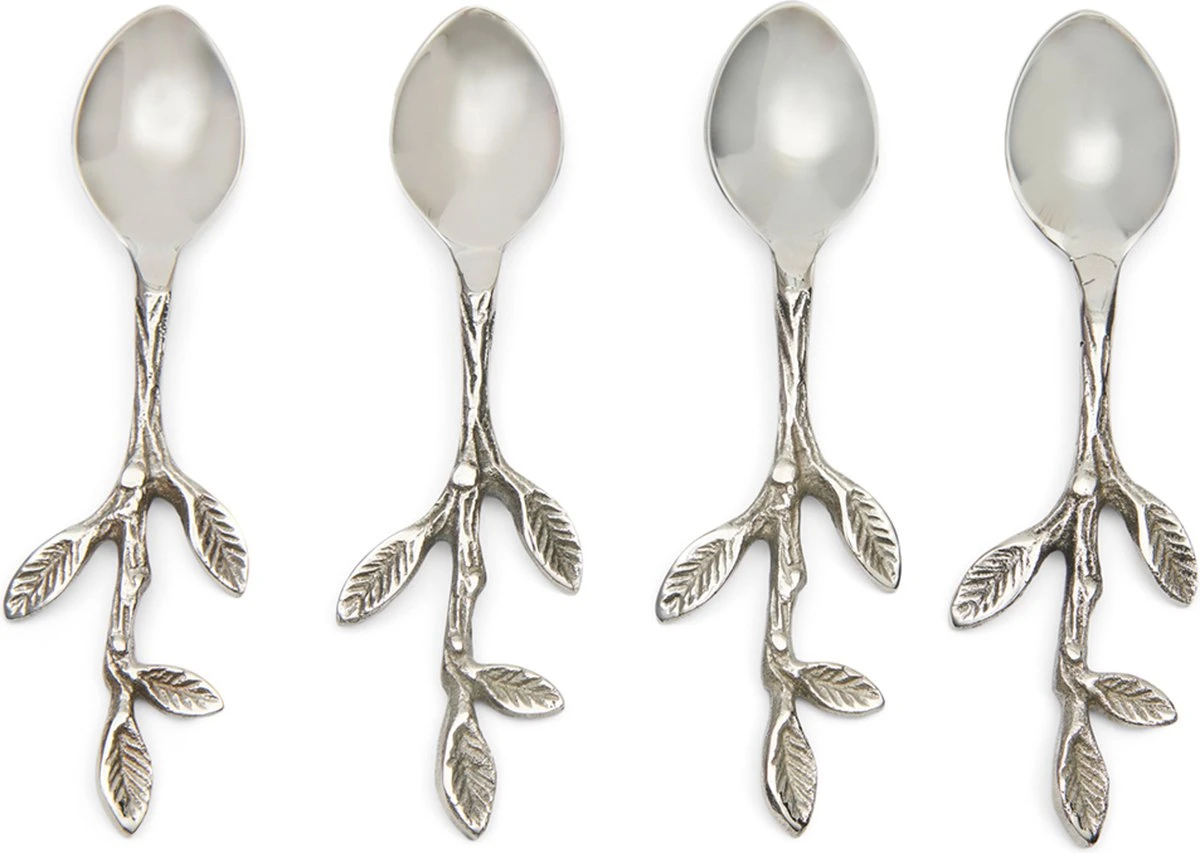 Riviera Maison Thee Lepels - Lovely Leaf Spoon - Zilver - Set 4 Stuks 3 Riviera Maison Thee Lepels - Lovely Leaf Spoon - Zilver - Set 4 Stuks