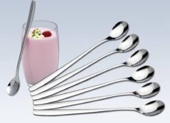 Merkloos Latte Macchiato Lepels – RVS Lange Yoghurt, Dessert Of Koffie Lepeltjes – Set Van 6 Stuks -Keukenproducten Winkel 1200x868