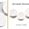 LeRijn® Serviesset Deventer 6 Persoons - 18 Delig - Licht Crème Wit Met Gouden Rand En Motief - Dinerborden - Soepborden - Dessertborden - Borden Servies - Bordenset -Keukenproducten Winkel 1200x872 2