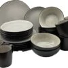 Serviesset 6 Personen - Evia Glacé - Lichgrijs / Zwart - 24-delig -Keukenproducten Winkel 1200x880 3