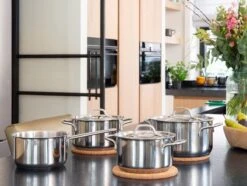 Sola Pannenset Mirage - 4 Delig - Ø 16,16,18,20 Cm - Zilver - RVS - Sandwichbodem -Keukenproducten Winkel 1200x906 7