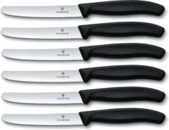 Victorinox Tafelmes 6 Stuks Zwart Krom Heft -Keukenproducten Winkel 1200x927