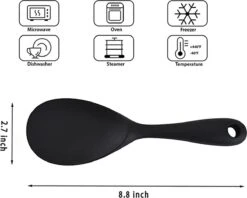 Doodadeals® Siliconen Rijstlepel - Rijst Opscheplepel - Rijstlepel Kunststof - Zwart - 1 Stuk -Keukenproducten Winkel 1200x960