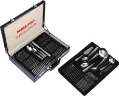 Swiss Pro+ Bestekset In Koffer-72 Delig-12 Persoons-Zwitsers Kwaliteit-Complete Set-100% Roestvrijstaal-Modern -Keukenproducten Winkel 1200x967