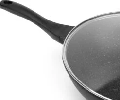 Swiss Pro+ Wokpan - Met Glazen Deksel - 28cm - Zwart -Keukenproducten Winkel 1200x997 2