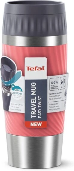 Tefal Travel Mug Easy Twist Thermobeker - Koraalrood - 0,36 Liter -Keukenproducten Winkel 520x1200