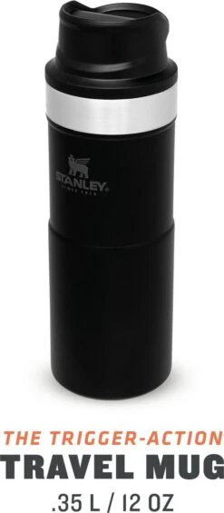 Stanley Trigger-Action Travel Mug 0.35L - Thermosfles - Matt Black -Keukenproducten Winkel 525x1200