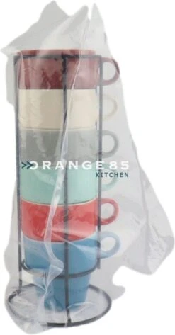 Orange85 Koffiekopjes - Met Houder - Set Van 6 - Gekleurd - 300 Ml - Keramiek -Keukenproducten Winkel 626x1200 1