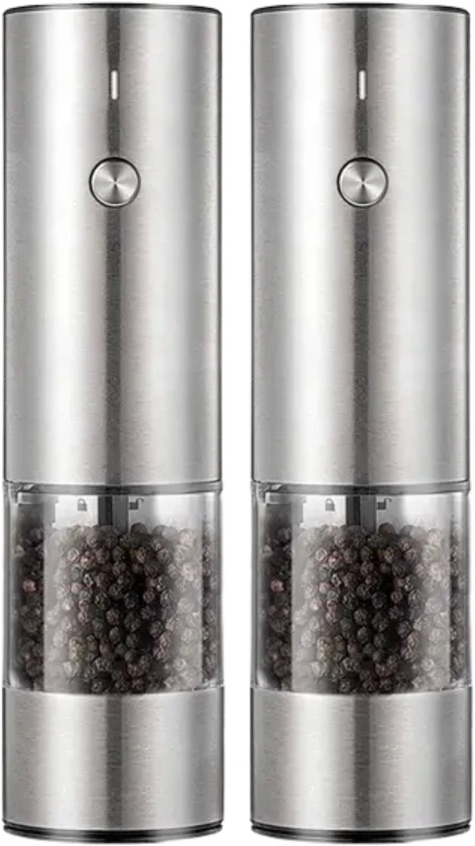 GOV Elektrische Peper- En Zoutmolen RVS XL Oplaadbaar - Automatische Pepermolen 3 GOV Elektrische Peper- En Zoutmolen RVS XL Oplaadbaar - Automatische Pepermolen