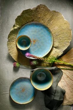 Palmer Serviesset Lotus Stoneware 6-persoons 24-delig Zwart Turquoise -Keukenproducten Winkel 800x1200 26
