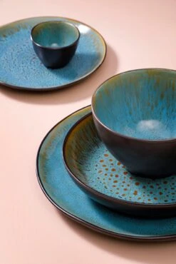 Palmer Serviesset Lotus Stoneware 6-persoons 24-delig Zwart Turquoise -Keukenproducten Winkel 801x1200 7